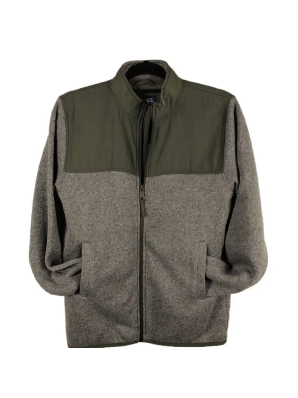 Children's Place Olive Geen Fleece Knit Round Collar Long Sleeve Zip Up Jacket